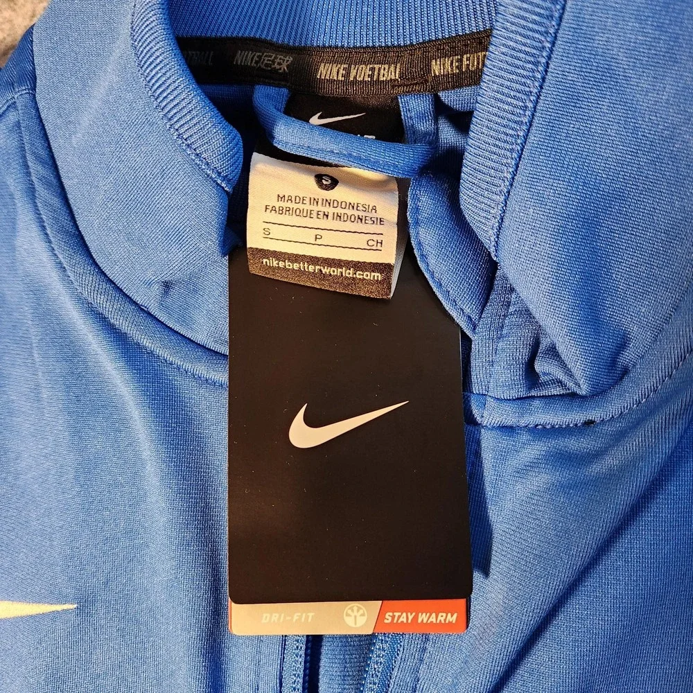 Nike Jacket Womens Small Blue White Dri Fit Full Zip Stay Warm Authentic‎ Team
